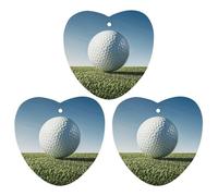 3PCS Golf Ball Car Air Freshener Hanging Scented Cards Cute White Car Fresheners Long Lasting New Cars Scents for Women Men Natural Air Freshener with Lanyard Automotive Freshies