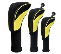 3Pcs Golf Club Head Covers Set for Fairway Woods Driver Hybrids