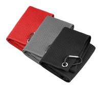 3PCS Golf Towel, 40*40cm Microfiber Golf Towels with Carabiner Clip, Waffle Pattern Golf Towel with Loop Fastener, Water Absorption Quick Dry Tri Fold Golf Club Cleaning Towel for Men Women Golfers