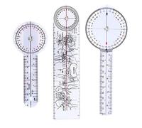 3Pcs Goniometer Set, 6/8/10 Inch Adjustable Plastic Goniometers for Physiotherapy Occupational Sports Rehabilitation 360° Measuring Ruler with Clear Scale Human