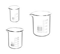 3Pcs Graduated Borosilicate Glass Beaker, 25ml 50ml 100ml Glass Measuring Beaker Set for Science Lab Kitchen