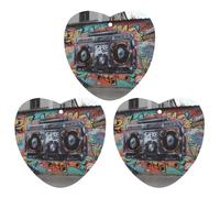 3PCS Graffiti Hip Hop Car Air Freshener Hanging Scented Cards Cute Black Car Fresheners Long Lasting New Cars Scents for Women Men Natural Air Freshener with Lanyard Automotive Freshies