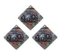 3PCS Graffiti Hip Hop Car Air Freshener Hanging Scented Cards Cute Gray Car Fresheners Long Lasting New Cars Scents for Women Men Natural Air Freshener with Lanyard Automotive Freshies