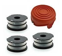 3Pcs Grass Trimmer Spool Line with 1 Spool Cap for Black Decker GL315 GL350 GL650 GL337SB GL546SC GL650SBC GL652 GL653 GL670
