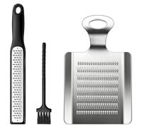 3PCS Grater Set, Black Fine Grater for Cheese, Mini Grater for Garlic and Ginger, Square Ginger Grater with Brush