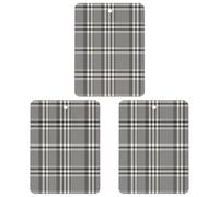 3PCS Gray Plaid Lines Car Air Freshener Hanging Scented Cards Cute Gray Car Fresheners Long Lasting New Cars Scents for Women Men Natural Air Freshener with Lanyard Automotive Freshies