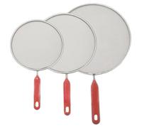 3Pcs Grease Splatter Guard 7.5"/8"/10" Fine Mesh Metal Oil Splatter Guard Galvanized for Cooking, Frying with Hanging Hole
