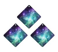 3PCS Green Blue Purple Galaxy Car Air Freshener Hanging Scented Cards Cute Black Car Fresheners Long Lasting New Cars Scents for Women Men Natural Air Freshener with Lanyard Automotive Freshies