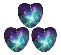 3PCS Green Blue Purple Galaxy Car Air Freshener Hanging Scented Cards Cute Black Car Fresheners Long Lasting New Cars Scents for Women Men Natural Air Freshener with Lanyard Automotive Freshies