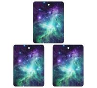 3PCS Green Blue Purple Galaxy Car Air Freshener Hanging Scented Cards Cute Gray Car Fresheners Long Lasting New Cars Scents for Women Men Natural Air Freshener with Lanyard Automotive Freshies