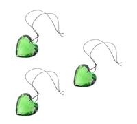 3pcs Green Crystal Heart Suncatcher Hanger Rainbow Maker with Cord | Reflective Rainbow Effect, High-transparency Design, Enhances Natural Light, Resists Yellowing, Brightens Dim Corners