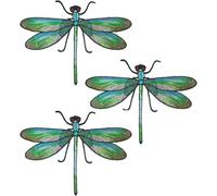 3Pcs Green Dragonfly Irons Patches,Dragonfly Embroidered Sewing on Patches, Sew On Applique Patch, Iron On Patch,Embroidered Applique