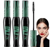 3pcs(Green) False Lash Effect Mascara Set,Primer Waterproof Mascara,Tubing Mas/cara,Volume Effect False Eyelashes Masc/ara,Extra Long Fiber Mas/cara,Long Lasting 4D Silk Fiber Ma/scara Black Volume