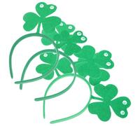 3pcs Green Shamrock Hairband for St Patrick Festival Costume Photos | Plastic and Felt Build, One Size Flexibility, School Spirit Day Props, Lightweight Comfort Wear