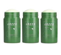 3Pcs Green Tea Cleansing Mask Stick,Blackhead Remover with Green Tea Extract Solid Mask,Face Moisturizes Oil Control,Deep Pore Cleansing,for All Skin Types Men Women Facial Mask