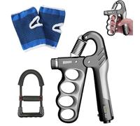 3PCS Grip Strength Trainer Kit with Wrist Force Trainer and Gloves,5-100kg Adjustable Hand Extension Exerciser, Finger Exerciser,Strength Training for Muscle Building and Injury Recover
