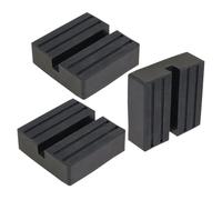 3pcs Grooved Rubber Jack Pad, Floor Jack Frame Weld Protector Black | 7.5x7.5x2.5cm Slotted Block, Shock Absorption, Enhanced Stability, Reduces Side Load Risk for Vehicles