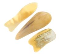 3pcs Gua Sha Massage Tool Natural Ox Horn for Face and Neck | Lightweight, Skin-friendly Surface, Simple to Clean, Home Spa Use, for Self-care Enthusiasts and Practitioners