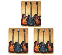 3PCS Guitar Collection Car Air Freshener Hanging Scented Cards Cute Black Car Fresheners Long Lasting New Cars Scents for Women Men Natural Air Freshener with Lanyard Automotive Freshies