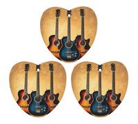 3PCS Guitar Collection Car Air Freshener Hanging Scented Cards Cute Black Car Fresheners Long Lasting New Cars Scents for Women Men Natural Air Freshener with Lanyard Automotive Freshies
