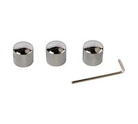 3PCS Guitar Knobs, Metal Guitar Dual Stacked Knobs Volume Tone Control Knobs for Electric Guitar Bass (GD105 Chrome)