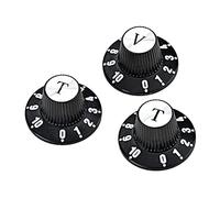 3Pcs Guitar Knobs Top Hat Speed Control Volume Tone Fits 6mm / 0.24" Rotary Shaft Top Hat Speed Volume Tone Electric Replacements Potentiometer Knob