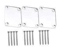 3Pcs Guitar Neck Joint Plate for Electric Guitar and Bass Durable Silver Connecting Board with Screws Easy to Use Ergonomic Design Essential Guitar Accessory