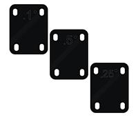 3pcs Guitar Neck Shims, Plastic Guitar Neck Plate for Guitar Neck Protection with 3 Taper 0.25°, 0.5° and 1° Guitar Neck Gasket for Electric Guitar Bass Neck Protection Repair (Black)