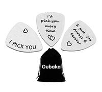 3Pcs Guitar Picks,I Pick You& I'd Pick You Every Time&I Pick You Guitar Pick Gift for Him Musician Husband Boyfriend Fiance Dad