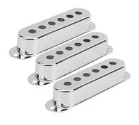 3Pcs Guitar Single Pickup Cover, 48mm/50mm/52mm Brass Single Coil Pickup Cover Musical Instrument Accessories for ST SQ Electric Guitar (Silver Color)