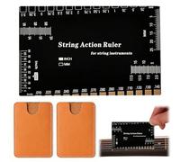 3Pcs Guitar String Action Gauge Ruler, Stainless Steel Luthier Measuring Tool, Guitar String Action Gauge with Metric and Imperial Scales, Compact Luthier Measuring Tool for Bass and Acoustic Guitars