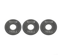 3PCS Guitar Switch Surround Plates, Metal Washer Ring, For LP Electric Guitar Parts, 33.5mm Outer Diameter Trim Kit in Black Silver Gold(Black)