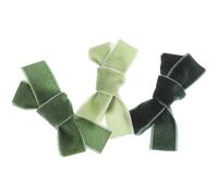 3pcs Hair Bow Barrettes Secure Cloth Clips for Little | Green Gradient Velvet Style, Not Easy to Fall, Firmly Fixed, Resistant to Deformation for Bangs