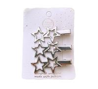 3PCS hair clip, metal sweet and cute mini handmade hair accessory sliver A