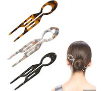 3PCS Hair Pins, U Shaped Grips with Floral Design, French Style Accessories, No Slip Strong Hold Clips for Buns and Braids, Elegant Hair Pieces for Girls and Women (B)