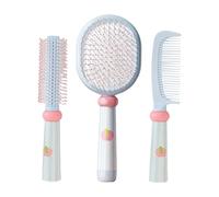 3Pcs Hair Styling Comb Set For Women Men Round Hair Brush Detangling Brush Cushion Comb Paddle Gifts Styling Tool Set