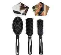 3Pcs Hair Styling Tools for Women| Vented Detangling Brush for Wet or Dry Hair| Plastic Massaging Scalp Oval Hair Brush| Professional Wig Brush