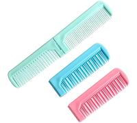 3pcs Hair Styling Tools Mini Portable Antistatic Folding Combs, Double Tooth Plastic Travel Combs for Women