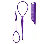 3Pcs Hair Tail Tools Hair Loop Tool Set With French Braid Tool Loop Tail Comb Tools For Styling Braiding Accessory Braiding Gadget Helper Instrument
