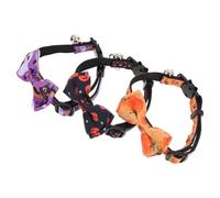3pcs Halloween Cat Collars Bow Tie Bell Decoration Season | Polyester Build, Anti-lost Bell, Bow Tie Accessory, for PET Walking and Banquet Use