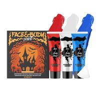 3PCS Halloween Face Paint Set: Red+White+Blue, Professional Face & Body Paint Set for Kids & Adults, Non-Greasy Lightweight Face Painting Kit, Easy to Apply & Remove, Perfect for Cosplay Party Makeup