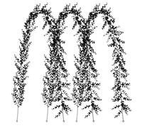 3Pcs Halloween Garland 70 Inch Artificial Flexible Black Vines Stackable Eucalyptus Stems for Party Home Wall Decor.