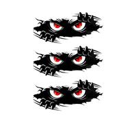 3Pcs Halloween Monster Angry Eyes Car Decals,10 x 4 inches Black Vinyl Bumper Stickers and Decals, Halloween Funny Monster Stickers for Cars, Trucks, Dents & Sports Cars