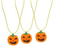 3pcs Halloween Pumpkin Necklace Jack O Lantern Necklace LED Lightup Halloween Party Favors