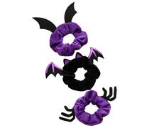 3pcs Halloween Purple Elastic Hair Scrunchies for Women, Festive Hold | Lint Fabric, Unique Beautiful Style, Dance Parties and Daily Life, Decorative Ponytail Holders