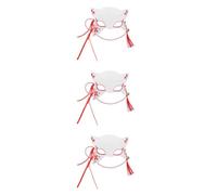 3pcs Halloween Season Japanese Half Fox Mask for Festive Celebrations