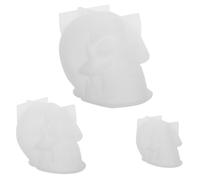 3pcs Halloween Skull Silicone Mold 3D Head Casting Mould for DIY