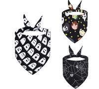 3pcs Halloweens Triangles Dog Bib Pet Grooming Scarves Themed Pet Neckerchief Halloweens Celebration Accessories Durability Bandanas