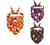 3pcs Halloweens Triangles Dog Bib Pet Grooming Scarves Themed Pet Neckerchief Halloweens Celebration Accessories Durability Bandanas