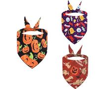 3pcs Halloweens Triangles Dog Bib Pet Grooming Scarves Themed Pet Neckerchief Halloweens Celebration Accessories Durability Bandanas
